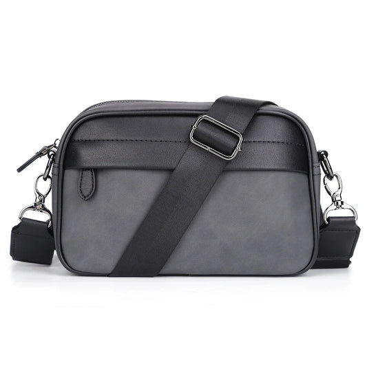 Bolso Bandolera De Cuero Con Patrón Cuadrado Clásico Para Hombres by MISS BOLSOS