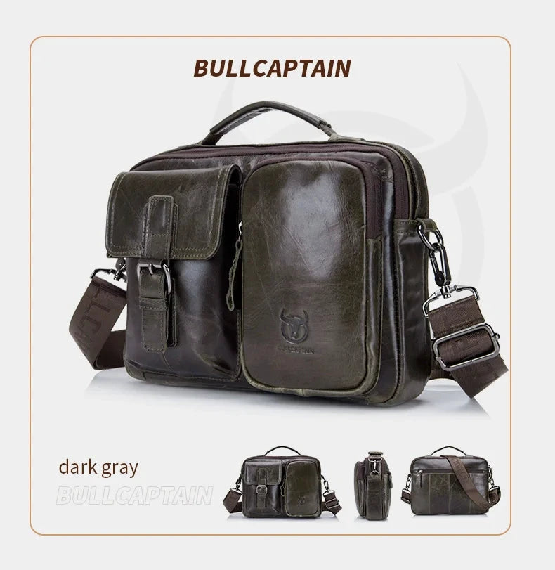 BULLCAPTAIN Maletín Bandolera De Cuero Genuino Hombre by MISS BOLSOS