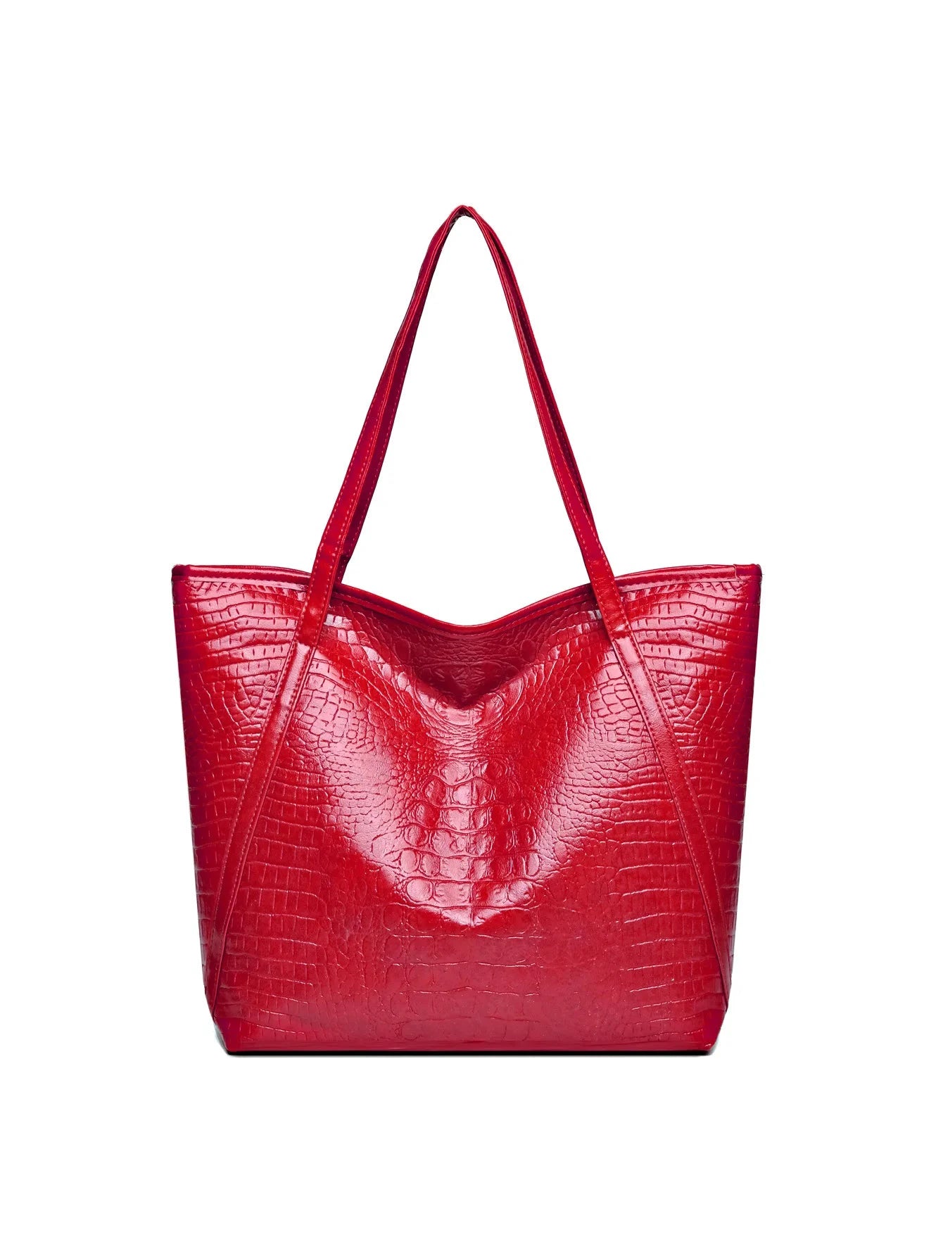 Luxury Women's Shoulder Bag Large Capacity Crocodile Pattern Tote Handbag For Women Shopping Bag by MISS BOLSOS