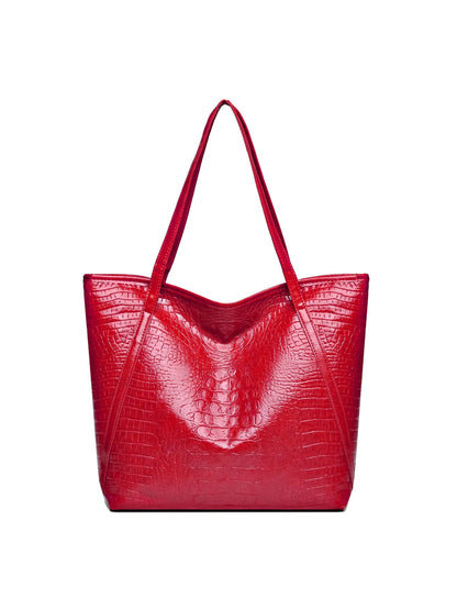 Luxury Women's Shoulder Bag Large Capacity Crocodile Pattern Tote Handbag For Women Shopping Bag by MISS BOLSOS