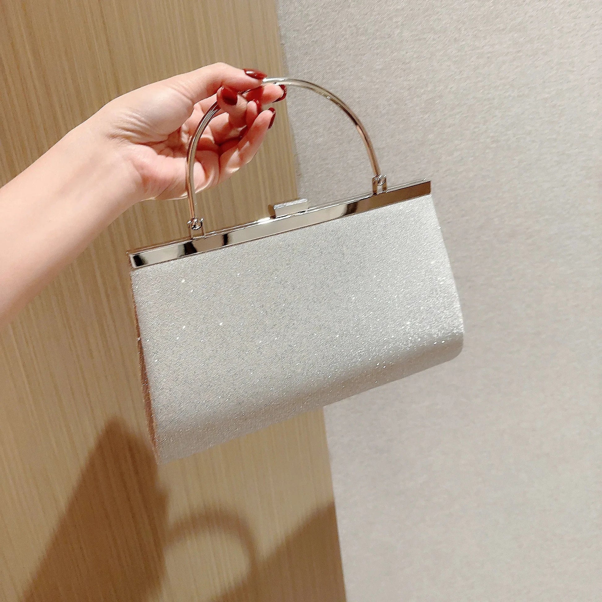 Women's Classic Pleated Evening Bag Handbag Sparkling Party Bag Evening Bag Dress Bag Prom Handbag Chain Bag by MISS BOLSOS