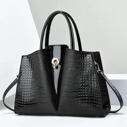 Classic Retro Crossbody Bag Fashionable Large Capacity Women'S Handbag Crocodile Pattern Shoulder Bag Commuting Tote Bag Women by MISS BOLSOS