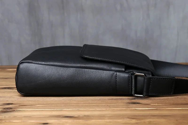 Bolso De Cuero Hombres Bandolera Vertical Piel Natural by MISS BOLSOS