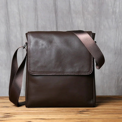 Bolso De Cuero Hombres Bandolera Vertical Piel Natural by MISS BOLSOS