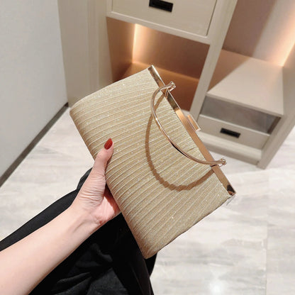 Women's Classic Pleated Evening Bag Handbag Sparkling Party Bag Evening Bag Dress Bag Prom Handbag Chain Bag by MISS BOLSOS