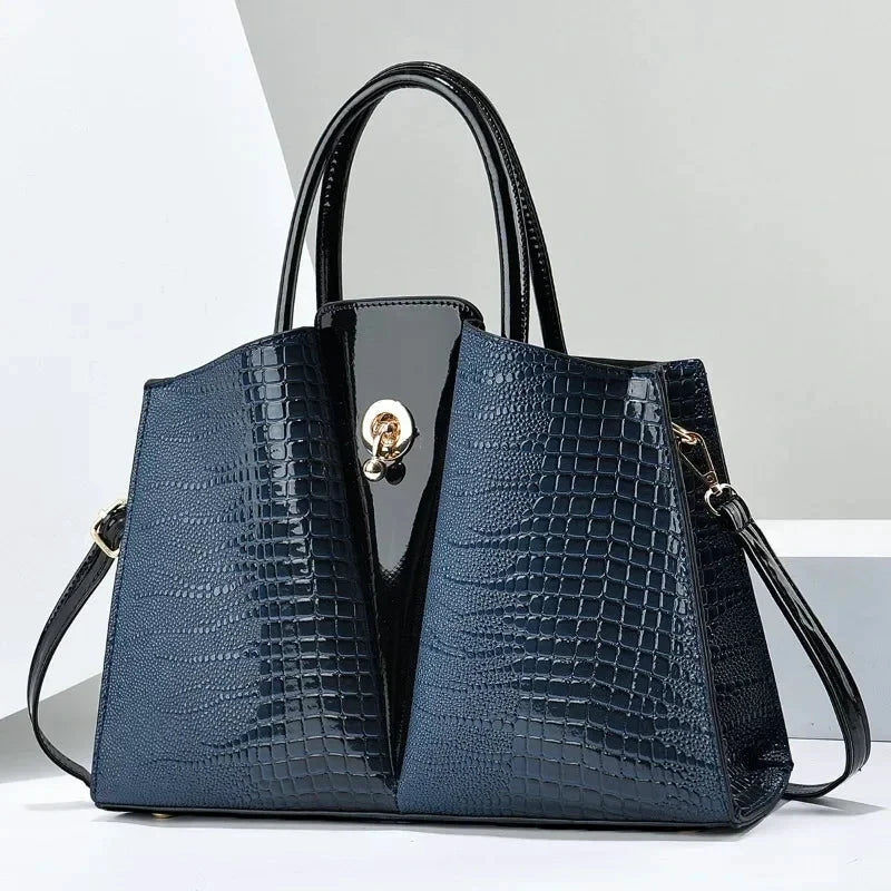 Classic Retro Crossbody Bag Fashionable Large Capacity Women'S Handbag Crocodile Pattern Shoulder Bag Commuting Tote Bag Women by MISS BOLSOS