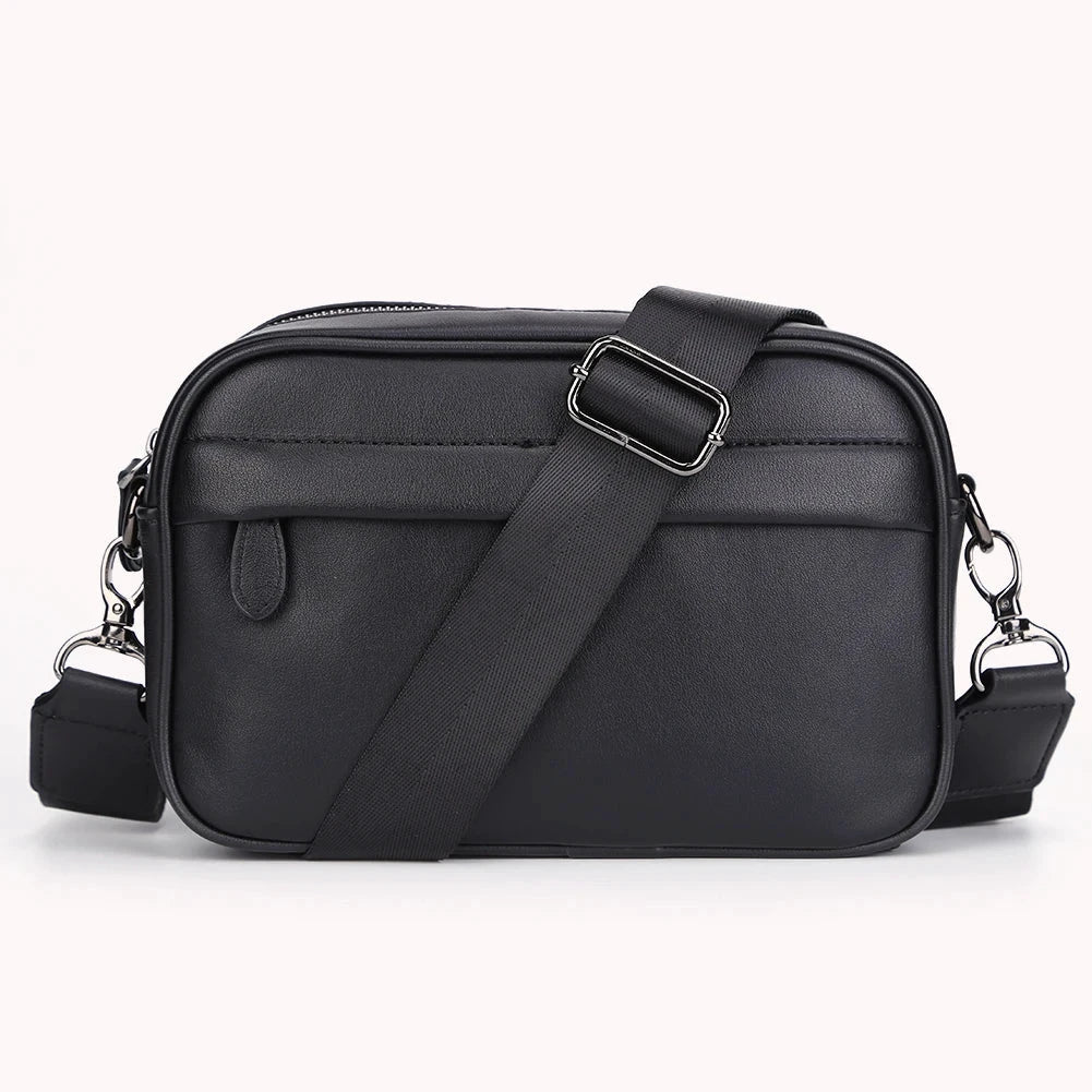 Bolso Bandolera De Cuero Con Patrón Cuadrado Clásico Para Hombres by MISS BOLSOS