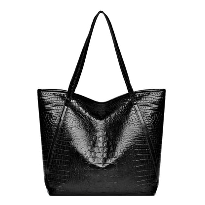 Luxury Women's Shoulder Bag Large Capacity Crocodile Pattern Tote Handbag For Women Shopping Bag by MISS BOLSOS