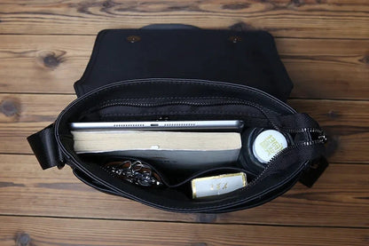 Bolso De Cuero Hombres Bandolera Vertical Piel Natural by MISS BOLSOS