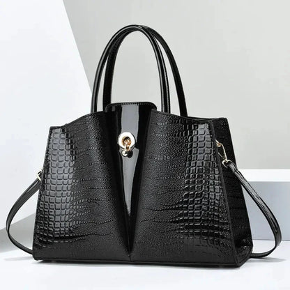 Classic Retro Crossbody Bag Fashionable Large Capacity Women'S Handbag Crocodile Pattern Shoulder Bag Commuting Tote Bag Women by MISS BOLSOS