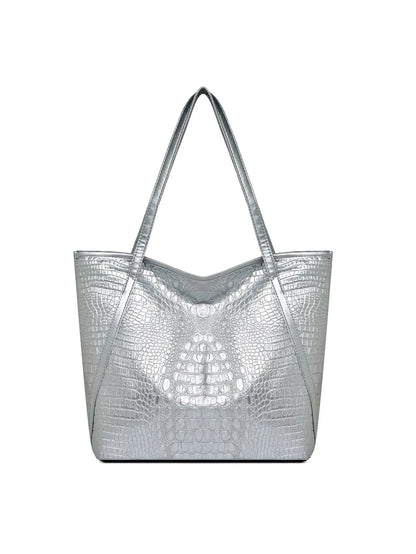 Luxury Women's Shoulder Bag Large Capacity Crocodile Pattern Tote Handbag For Women Shopping Bag by MISS BOLSOS