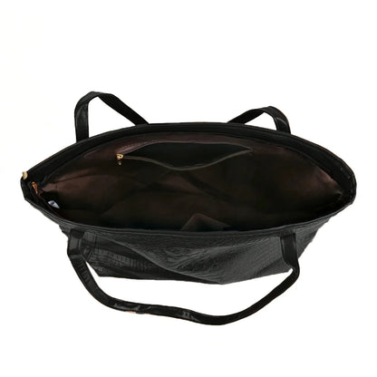 Luxury Women's Shoulder Bag Large Capacity Crocodile Pattern Tote Handbag For Women Shopping Bag by MISS BOLSOS