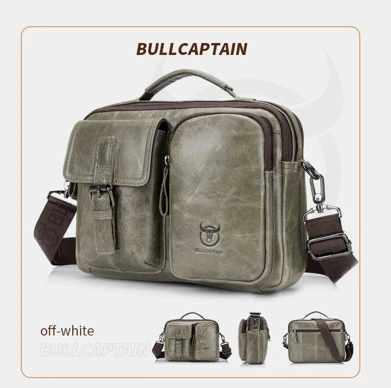 BULLCAPTAIN Maletín Bandolera De Cuero Genuino Hombre by MISS BOLSOS